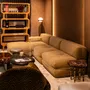Tables for hotels - Ipanema Small Round Side Table Rosso Levanto Marble top & Brass legs - DUISTT