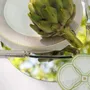 Linge de table textile - FLEUR D'ARTICHAUT - serviette et dessous de verre - ARTIPARIS