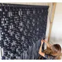 Tapisseries - Tenture Murale Macramé Mili Bleu Marine - NŒULUXE
