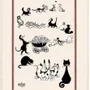 Torchons - Grand Torchon Dubout Multi-Chats Ecru 60 X 80 - MAISON VIVARAISE - SDE VIVARAISE WINKLER