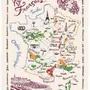 Dish towels - Kitchen Towel Carte Vins France Ecru 72 X 48 - MAISON VIVARAISE - SDE VIVARAISE WINKLER