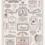 Torchons - Torchon Étiquettes de vins Ecru 48 X 72 - MAISON VIVARAISE - SDE VIVARAISE WINKLER