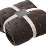 Linge de lit - Jeté uni Elise finition capiton Grège 240 x 260 - MAISON VIVARAISE - SDE VIVARAISE WINKLER