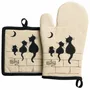 Potholders - Set/2 Glove+Potholder Dubout 3 Chats Beige 18 X 28 - MAISON VIVARAISE - SDE VIVARAISE WINKLER