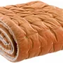 Bed linens - Elise Plain Throw with Button-Tufted Finish Rouille 240 X 260 - MAISON VIVARAISE - SDE VIVARAISE WINKLER