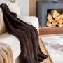 Throw blankets - Astrid maxi throw Ébène 180 X 220 - MAISON VIVARAISE - SDE VIVARAISE WINKLER