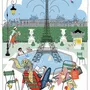 Dish towels - Tea Towel Les jardins parisiens Blanc 48 X 72 - MAISON VIVARAISE - SDE VIVARAISE WINKLER