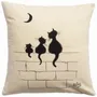 Coussins - Coussin Dubout 3 chats Ecru 45 x 45 - MAISON VIVARAISE - SDE VIVARAISE WINKLER