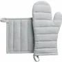 Potholders - Set of Glove+Potholder Jona Recycled Perle 15 X 30 - MAISON VIVARAISE - SDE VIVARAISE WINKLER
