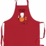 Aprons - Recycled kitchen apron Shadoks C'est moi le chef Rouge 72 X 90 - MAISON VIVARAISE - SDE VIVARAISE WINKLER