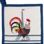 Potholders - Recycled Pot Holder French Cocorico Écru/Bleu 20 X 20 - MAISON VIVARAISE - SDE VIVARAISE WINKLER