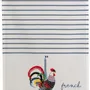 Dish towels - Recycled Tea Towel French Cocorico Écru/Bleu 50 X 70 - MAISON VIVARAISE - SDE VIVARAISE WINKLER