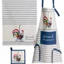 Dish towels - Recycled Tea Towel French Cocorico Écru/Bleu 50 X 70 - MAISON VIVARAISE - SDE VIVARAISE WINKLER