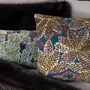 Fabric cushions - Embroidered Cushion Ariane Pétrole 45 X 45 - MAISON VIVARAISE - SDE VIVARAISE WINKLER