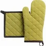 Potholders - Recycled oven glove and potholder set Grace Kaki 15 X 32 - MAISON VIVARAISE - SDE VIVARAISE WINKLER