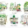 Nappes - Set de table Paris Scénettes Assortis 30 x 45 - MAISON VIVARAISE - SDE VIVARAISE WINKLER
