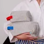 Clutches - Box pouch Stylo Bleu L 14 X 22 X 11 - LA CERISE SUR LE GATEAU