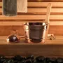 Spa - Handcrafted Hammered Copper Sauna Bucket & Ladle Set – 3L with Wooden - BELS & PEARL