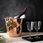 Wine accessories - Handcrafted Hammered Copper Wine & Ice Bucket with Solid Brass Handles - BELS & PEARL