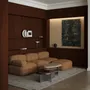 Tables for hotels - Mask oval Coffee Table L Sandblasted Oak, Brushed Stainless Steel Base - DUISTT