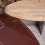 Tables pour hôtels - MASK Table Basse ovale S bois laqué Caramel & acier inoxidable brossé - DUISTT