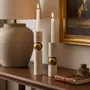 Candlesticks and candle holders - Handcrafted Travertine Brass Candle Holder Set Sculptural Candlestick - BELS & PEARL