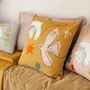 Cushions - Embroidered Cushion Anka Cannelle 45 X 45 - MAISON VIVARAISE - SDE VIVARAISE WINKLER