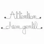 Other wall decoration - Attention, friendly dog door decoration - BIJOUX DE MUR