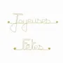 Other wall decoration - Gold Brass Wire Wall Decor - Happy Holidays - BIJOUX DE MUR