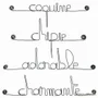 Objets déco enfant - Lot de petits messages en fil de fer - FILLETTE - déco chambre enfant - BIJOUX DE MUR
