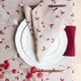 Table linen - Embroidered Linen Placemat | VISCHIO Bordeaux - GIARDINO SEGRETO
