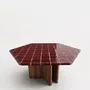 Dining Tables - LISBOA BORDEAUX CERAMIC TILE AND ASH WOOD LARGE DINING TABLE - HOUSE OF CAPRICORN