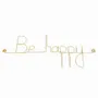 Autres décorations murales - Petit Mot Décoration Murale en fil de laiton doré " Be happy " - BIJOUX DE MUR
