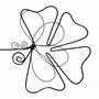 Other wall decoration - Clover Flower - "Love" - ​​Wire Wall Decoration - BIJOUX DE MUR