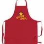 Aprons - Recycled adult kitchen apron without pocket Super Chef Rouge 72 X 90 - MAISON VIVARAISE - SDE VIVARAISE WINKLER