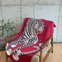 Fabrics - Tiger and Magpie (Burgundy) Blankets - BONEE(LIVING ART BRAND)
