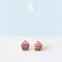 Pink Cupcake Stud Earrings - PINTONIK