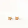 Orange Ginger Cat Stud Earrings - PINTONIK