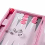 Accessoires de voyage - Set de backgammon Galuchat Rose - Cuir végane - Taille M - VIDO LUXURY BOARD GAMES