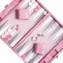 Accessoires de voyage - Set de backgammon Galuchat Rose - Cuir végane - Taille M - VIDO LUXURY BOARD GAMES