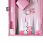 Accessoires de voyage - Set de backgammon Galuchat Rose - Cuir végane - Taille M - VIDO LUXURY BOARD GAMES