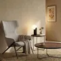 Table lamps - White glass and black steel table lamp with porcelain marble base - ANGEL CERDÁ