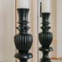 Candlesticks and candle holders - A pair of stained wood candle holders - ESMERY EBENISTERIE