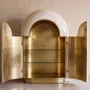 Armoires - Arcana Mother-of-Pearl and Brass Sculptural Bar Cabinet - HOUSE OF JAIPUR