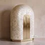 Armoires - Arcana Mother-of-Pearl and Brass Sculptural Bar Cabinet - HOUSE OF JAIPUR