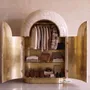 Armoires - Arcana Mother-of-Pearl and Brass Sculptural Bar Cabinet - HOUSE OF JAIPUR