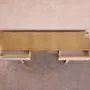Consoles - Arcana Mother-of-Pearl Inlay and Brass Console Table - HOUSE OF JAIPUR