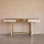 Consoles - Arcana Mother-of-Pearl Inlay and Brass Console Table - HOUSE OF JAIPUR