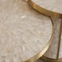 Dining Tables - Arcana Mother-of-Pearl and Brushed-Brass Round Dining Table - HOUSE OF JAIPUR