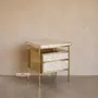 Night tables - Arcana Mother-of-Pearl Sunburst and Brushed-Brass Bedside Table - HOUSE OF JAIPUR
